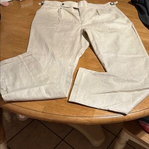 Men's Elegant Beige Dress Pants